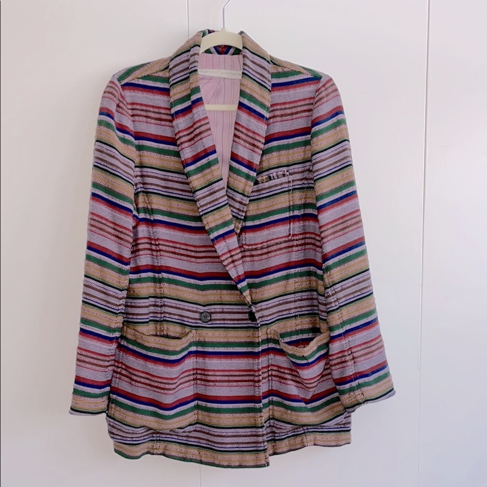 Raquel Allegra, Striped Multicolor Women's Blazer
